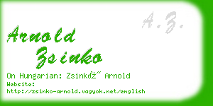 arnold zsinko business card